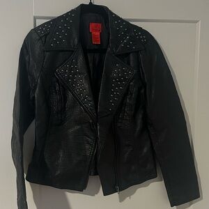 V Cristina Black Faux Leather Jacket